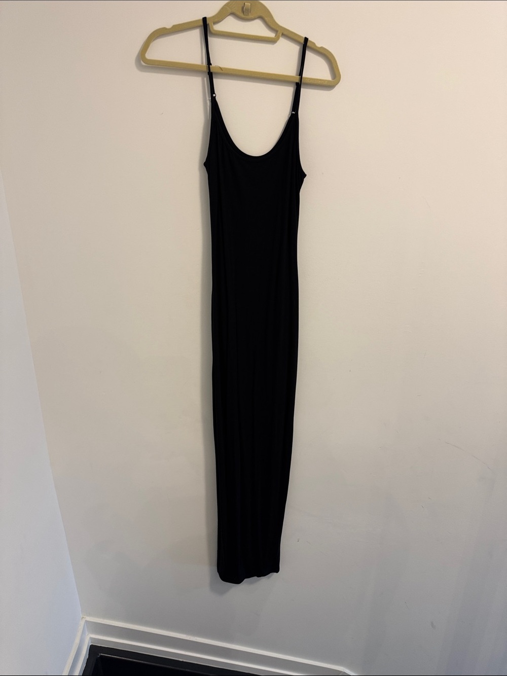 SHEIN Black Slim Slip Maxi Dress with Adjustable Straps